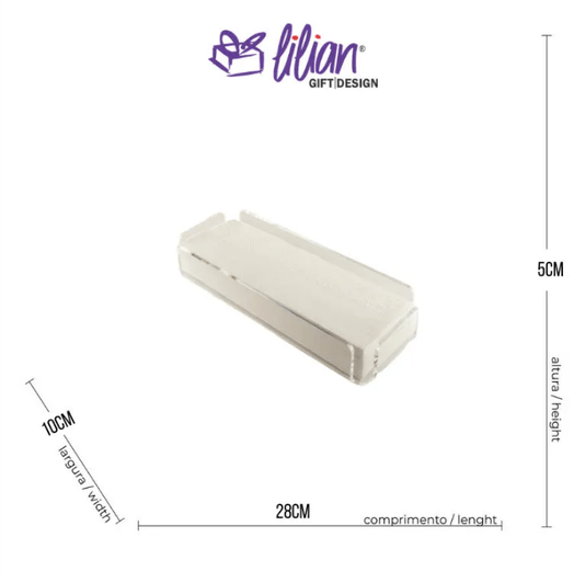 Porta Lenço 4mm Retangular em Acrilico Lilian Gift Design