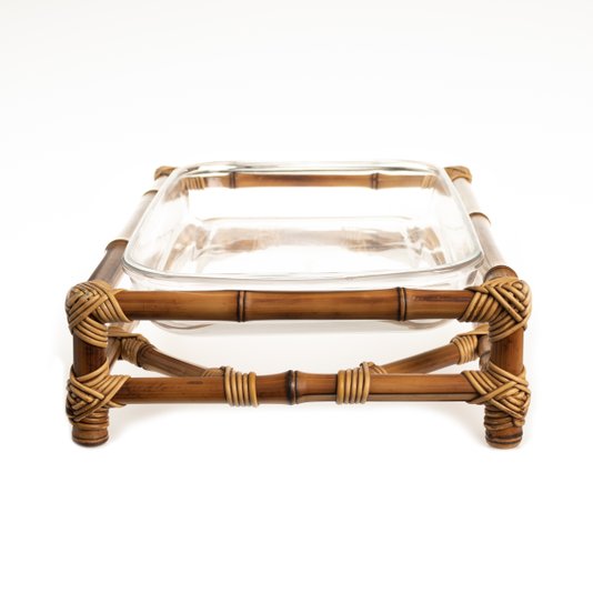 Porta Pirex Retangular Bambu Natural G Sweet Home Decor
