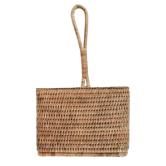 Porta Talher/Tempero Quadrado em Rattan Quadrado Paya Natural Home 20 x 20 cm
