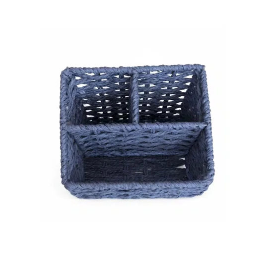Porta Talheres e Guardanapo em Fibras Entrecasa Azul