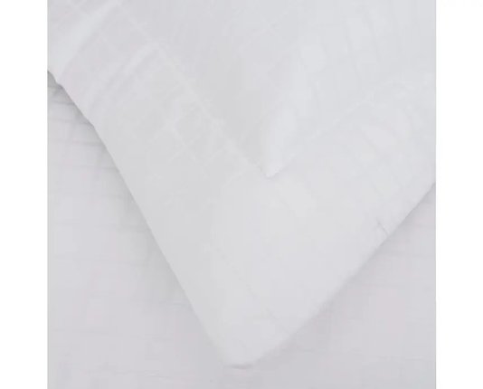 Porta Travesseiro Damask Square 300 Fios Buddemeyer Branco 50 x 90 cm