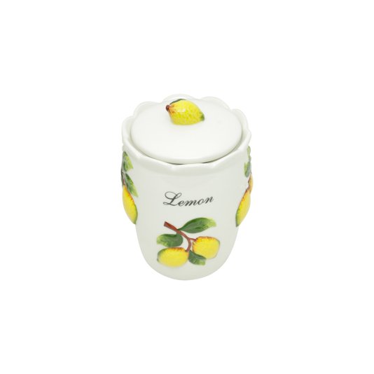 Pote de Cerâmica Com Tampa Hermética Lemons Rojemac 12 cm