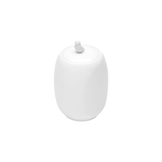 Pote de Porcelana Com Tampa Birds Wolff Branco 17 cm