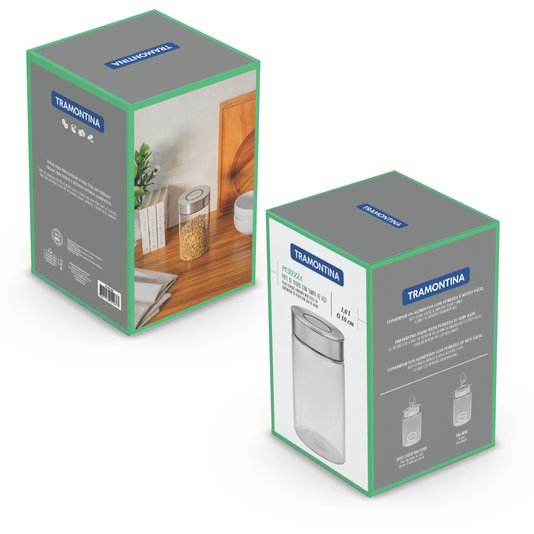 Pote de Vidro com Tampa Inox Purezza Tramontina 1 L
