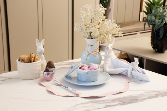 Pote Decorativo com Coelho em Porcelana Cromus Branco 16 x 17 cm
