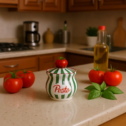 Pote em Cerâmica Molho Pesto Toscana Verde