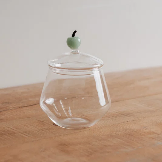 Pote em Vidro Borossilicato Maça Verde 560 ml