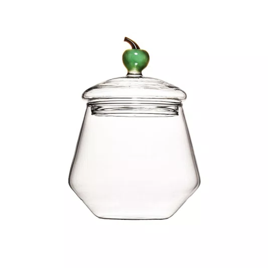 Pote em Vidro Borossilicato Maça Verde 560 ml