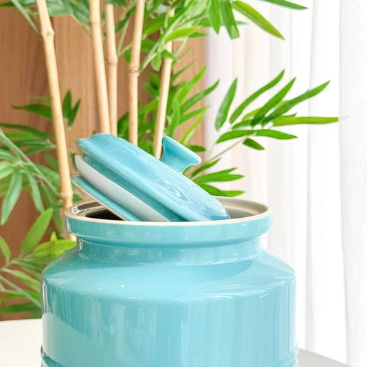 Pote Para Biscoito Le Creuset Azul Caribe 2,4L