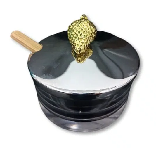 Pote Para Geleia Royale Com Colher Orfevrerie Royale