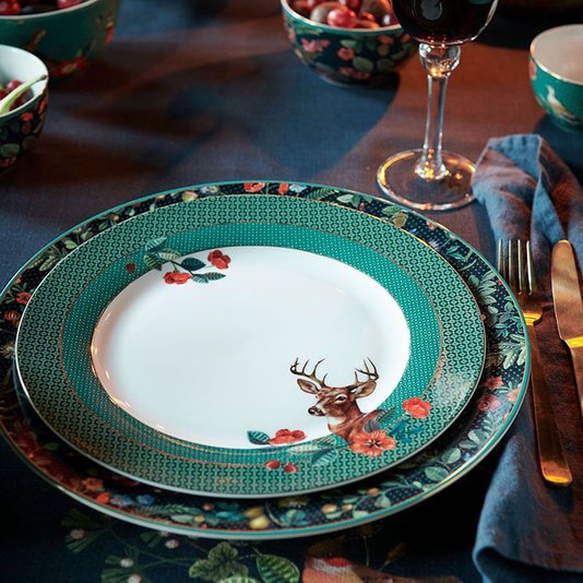 Prato De Jantar Deer Winter Wonderland Pip Studio Verde 27 cm
