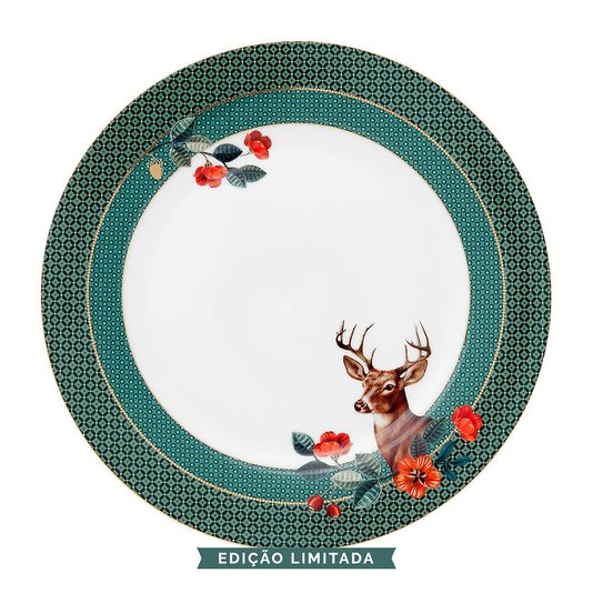 Prato De Jantar Deer Winter Wonderland Pip Studio Verde 27 cm