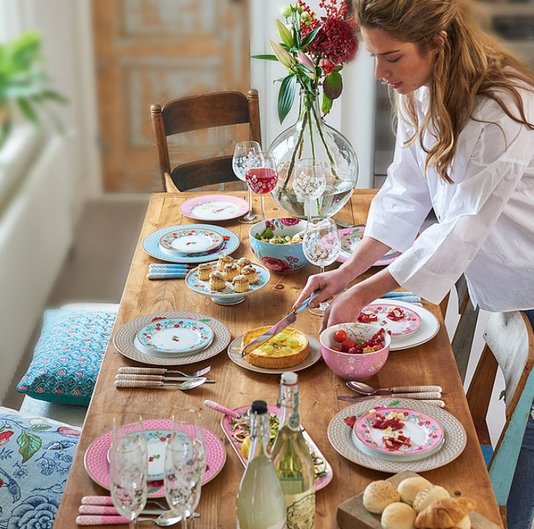 Prato de Jantar Floral Rose Pip Studio Rosa
