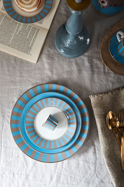 Prato de Jantar Love Birds Pip Studio Azul Stripes