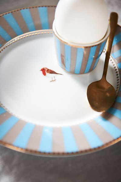Prato de Jantar Love Birds Pip Studio Azul Stripes