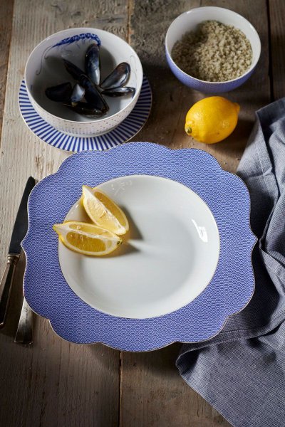 Prato De Jantar Royal Yerseke Pip Studio Branco/Azul