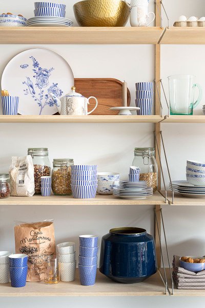 Prato de Pão Royal Stripes Pip Studio Azul Dourado e Branco