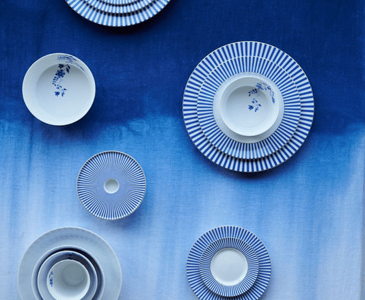 Prato de Pão Royal Stripes Pip Studio Azul Dourado e Branco