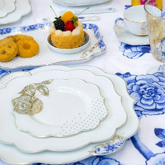 Prato de Pão Royal White Flowers Pip Studio 17 cm