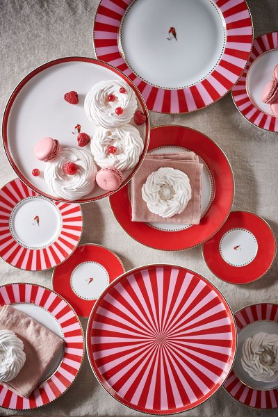 Prato De Pão Stripes Love Birds Pip Studio Vermelho