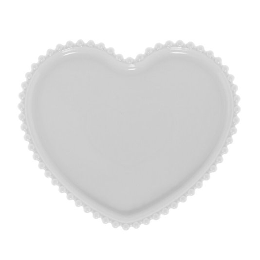 Prato de Porcelana Coração Bon Gourmet Branco