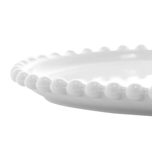 Prato de Porcelana Coração Bon Gourmet Branco
