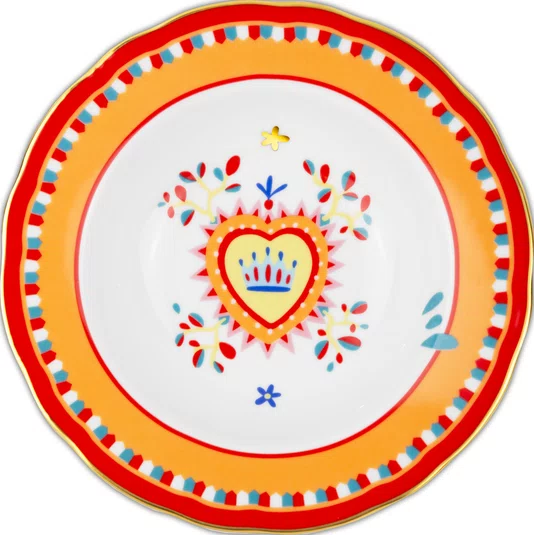 Prato Fundo em Porcelana Coração Mamma Mia Baci Milano