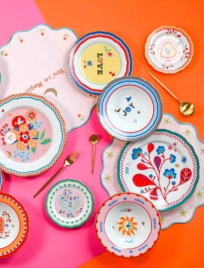 Prato Fundo em Porcelana Coração Mamma Mia Baci Milano