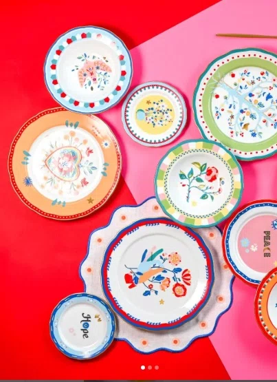 Prato Fundo Flor em Porcelana Mamma Mia Baci Milano