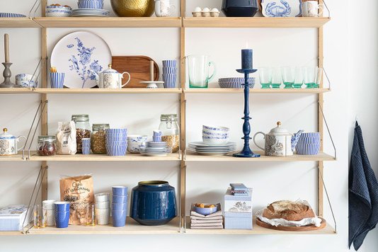 Prato Jantar Royal Stripes Pip Studio Azul Branco e Dourado