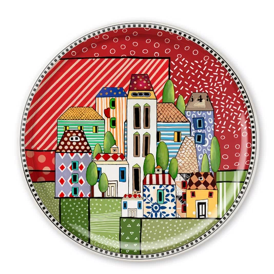 Prato Paese Mio Egan Italy Vermelho 30,5 cm