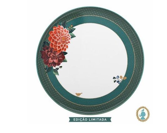 Prato Para Bolo Big Flower Winter Wonderland Pip Studio Verde