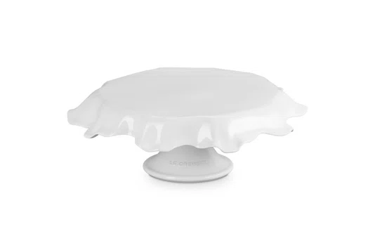 Prato para Bolo com Pé Ruffle Le Creuset Branco 28cm