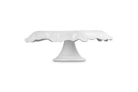 Prato para Bolo com Pé Ruffle Le Creuset Branco 28cm
