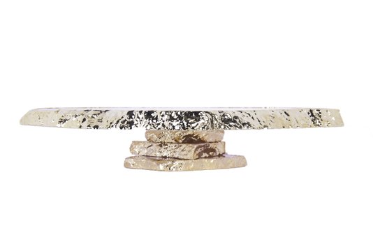 Prato para Bolo Quartzo Cristal com Ouro 24K Camila Vieira 