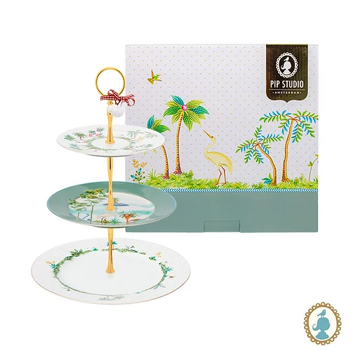 Prato para Doces 3 Andares Jolie Pip Studio Branco