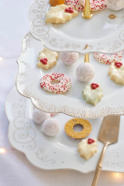 Prato para Doces Royal Christmas Natal Pip Studio Branco e Dourado