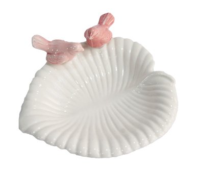 Prato Porcelana Coração Branco 15 cm