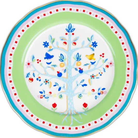 Prato Raso em Porcelana Árvore da Vida Mamma Mia Baci Milano