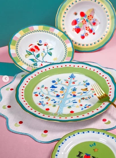 Prato Raso Árvore da Vida em Porcelana Mamma Mia Baci Milano
