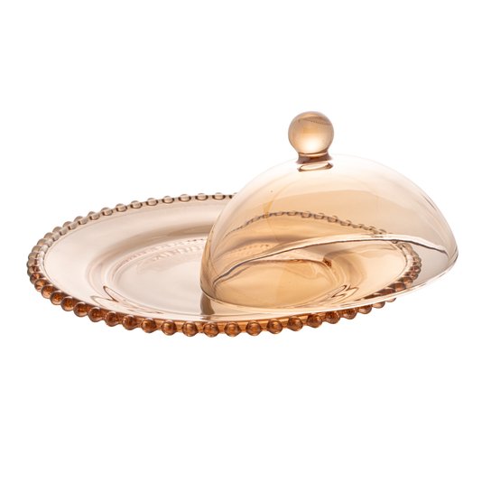 Queijeira Cristal Pearl Wolff Ambar 20x9cm