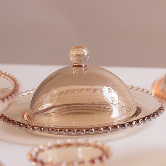 Queijeira Cristal Pearl Wolff Ambar 20x9cm