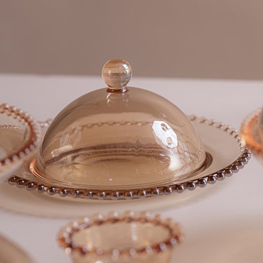 Queijeira Cristal Pearl Wolff Ambar 20x9cm