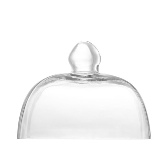 Queijeira de Madeira com Tampa de Vidro Xadrez Bon Gourmet 19x14cm