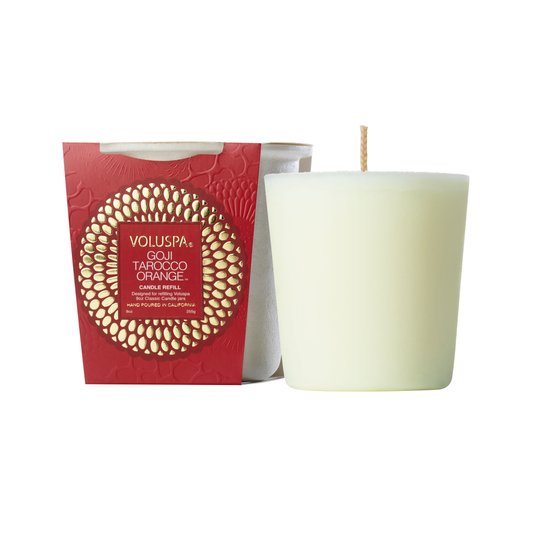 Refil Vela Copo Classico Goji Tarocco Orange 60 Horas Voluspa