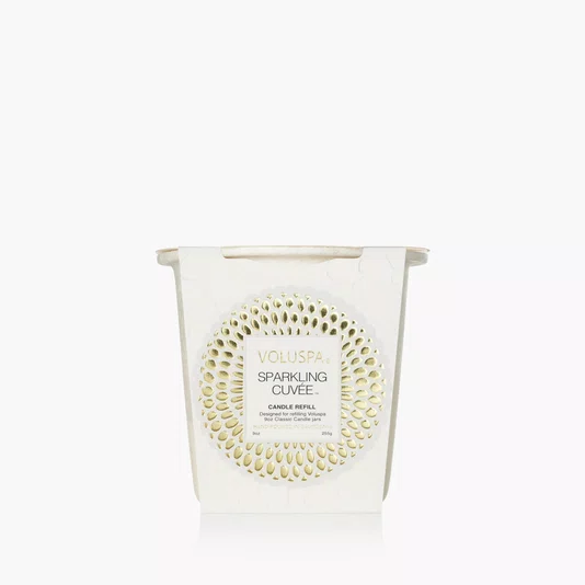 Refil Vela Copo Vidro Clássico Sparkling Cuvée Voluspa 60 Horas