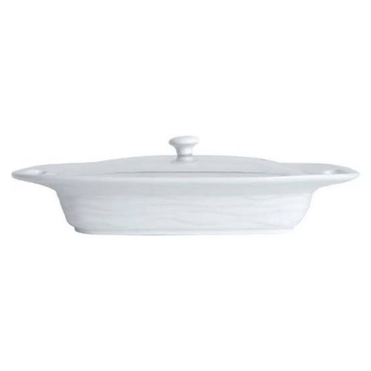 Refratário de Porcelana com Tampa de Vidro Bon Gourmet 35x22 cm