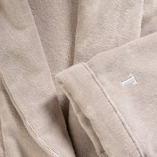 Roupão Feminino Amália GG Trussardi Nocciola e Branco