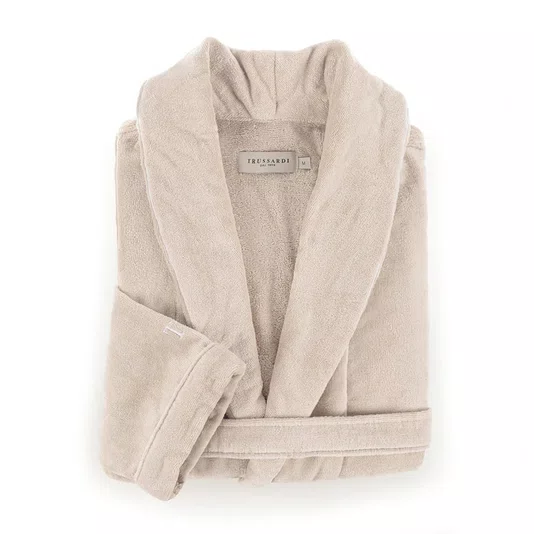 Roupão Feminino Amália M Trussardi Nocciola e Branco