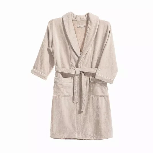 Roupão Feminino Amália M Trussardi Nocciola e Branco